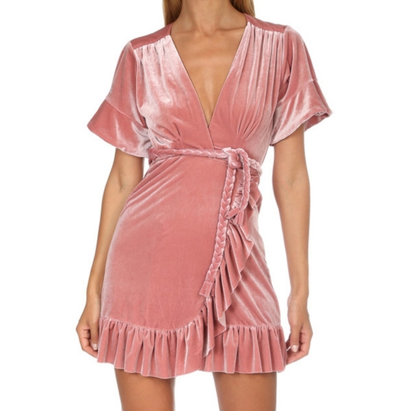 Misa Los Angeles Dresses & Skirts - Misa Los Angeles Desma Velvet Wrap Dress Size Small NWT